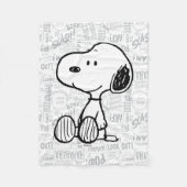 Snoopy op Black White Comics Fleece Deken (Voorkant)