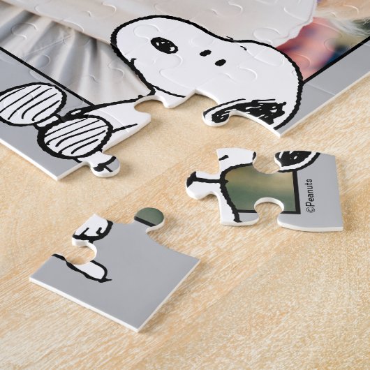 Snoopy op Black White Comics | Foto toevoegen Legpuzzel (Zijkant)