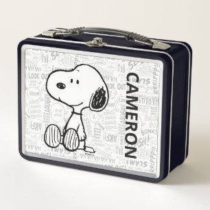 Snoopy op Black White Comics Jouw namen toevoege