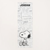 Snoopy op Black White Comics Yogamat (Voorkant)