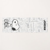 Snoopy op Black White Comics Yogamat (Voorkant (horizontaal))