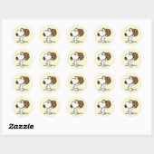 Snoopy Pasen Beagle Mandje Ronde Sticker (Vel)