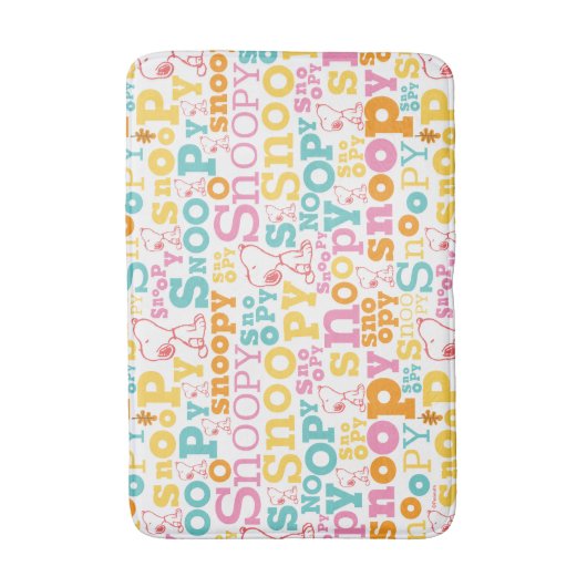 Snoopy Pastel Text Pattern Badmat (Voorkant Verticaal)