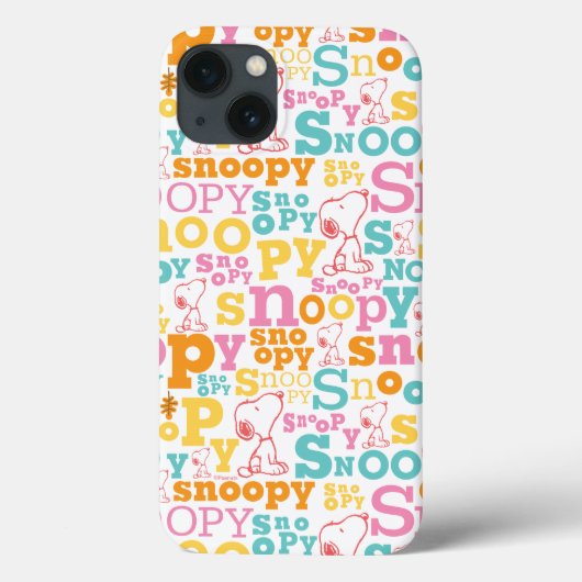 Snoopy Pastel Text Pattern Case-Mate iPhone Case (Achterkant)