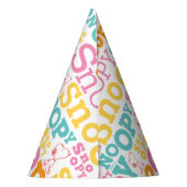 Snoopy Pastel Text Pattern Feesthoedjes (Achterkant)