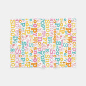 Snoopy Pastel Text Pattern Fleece Deken (Voorkant (Horizontaal))