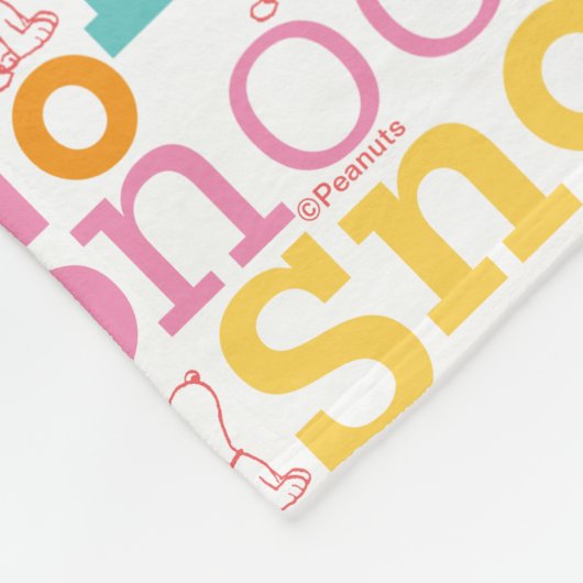 Snoopy Pastel Text Pattern Fleece Deken (Hoek)