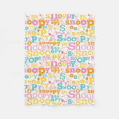 Snoopy Pastel Text Pattern Fleece Deken (Voorkant)