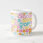 Snoopy Pastel Text Pattern Grote Koffiekop (Voorkant rechts)
