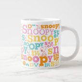 Snoopy Pastel Text Pattern Grote Koffiekop (Rechts)