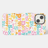 Snoopy Pastel Text Pattern iPhone Hoesje (Achterkant horizontaal)