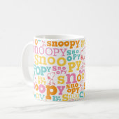 Snoopy Pastel Text Pattern Koffiemok (Voorkant links)
