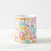 Snoopy Pastel Text Pattern Koffiemok (Center)