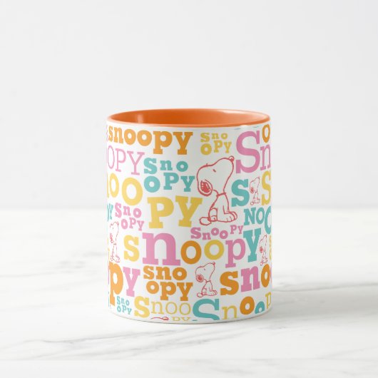 Snoopy Pastel Text Pattern Mok (Midden)