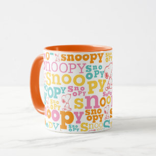 Snoopy Pastel Text Pattern Mok