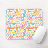 Snoopy Pastel Text Pattern Muismat (Met muis)