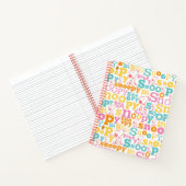 Snoopy Pastel Text Pattern Notitieboek (Binnen)