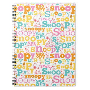 Snoopy Pastel Text Pattern Notitieboek