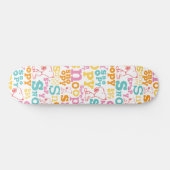 Snoopy Pastel Text Pattern Persoonlijk Skateboard (Horizontaal)