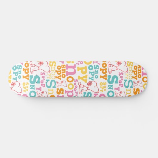 Snoopy Pastel Text Pattern Persoonlijk Skateboard (Horizontaal)