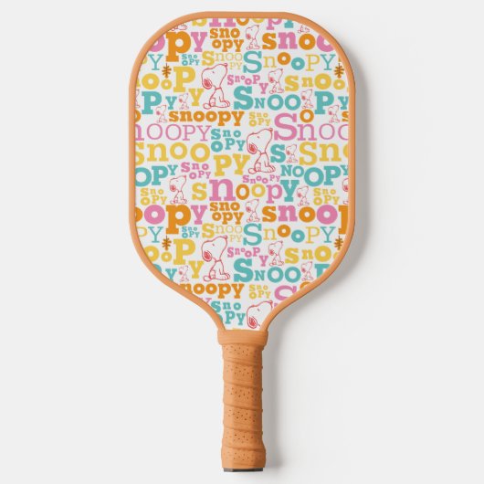 Snoopy Pastel Text Pattern Pickleball Paddle (Voorkant)