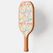 Snoopy Pastel Text Pattern Pickleball Paddle (Links)