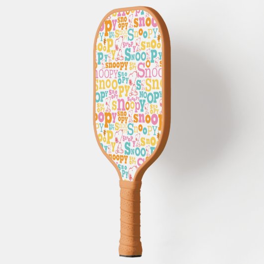 Snoopy Pastel Text Pattern Pickleball Paddle (Links)