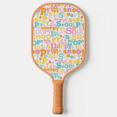 Snoopy Pastel Text Pattern Pickleball Paddle (Achterkant)