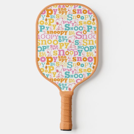 Snoopy Pastel Text Pattern Pickleball Paddle (Achterkant)