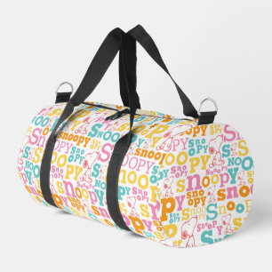 Snoopy Pastel Text Pattern Plunjezak