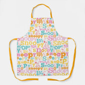 Snoopy Pastel Text Pattern Schort (Voorkant)
