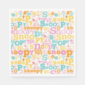 Snoopy Pastel Text Pattern Servet (Voorkant)