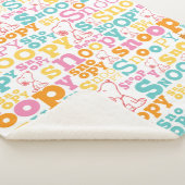 Snoopy Pastel Text Pattern Sherpa Deken (3/4)
