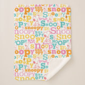 Snoopy Pastel Text Pattern Sherpa Deken (Voorkant)