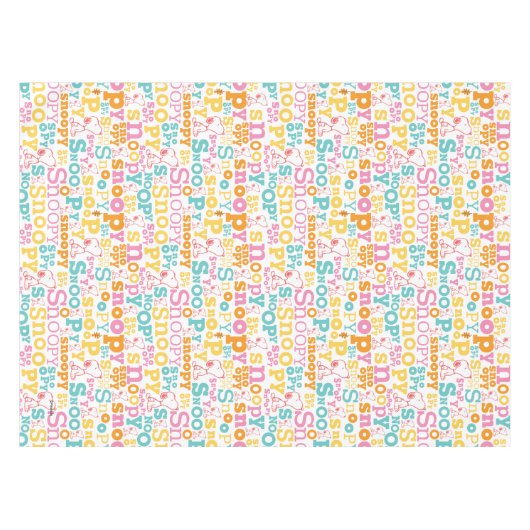 Snoopy Pastel Text Pattern Tafelkleed (Voorkant (Horizontaal))