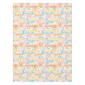 Snoopy Pastel Text Pattern Tafelkleed (Voorkant)