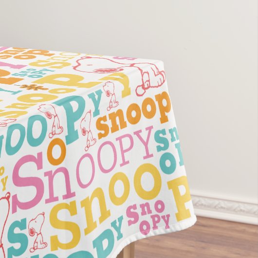 Snoopy Pastel Text Pattern Tafelkleed (Voorbeeld)