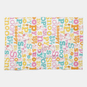 Snoopy Pastel Text Pattern Theedoek (Horizontaal)