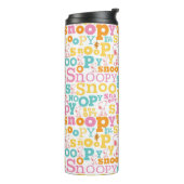 Snoopy Pastel Text Pattern Thermosbeker (Gedraaid links)