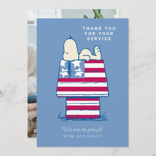 Snoopy Patriotic | Dank u Feestdagenkaart (Voorkant / Achterkant)