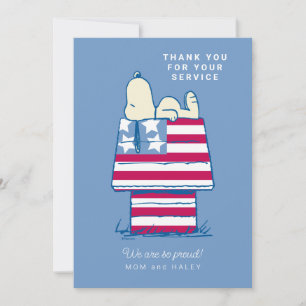 Snoopy Patriotic   Dank u Feestdagenkaart