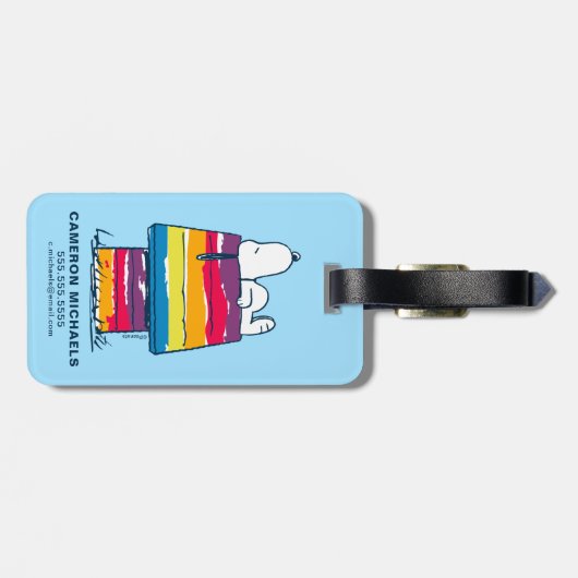 Snoopy | Rainbow Dog House Bagagelabel (Achterkant horizontaal)