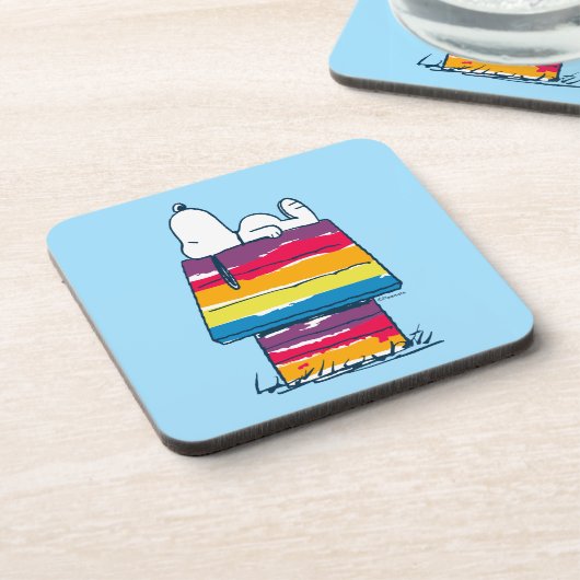 Snoopy | Rainbow Dog House Bier Onderzetter (Linkerzijde)
