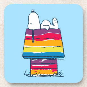 Snoopy   Rainbow Dog House Bier Onderzetter