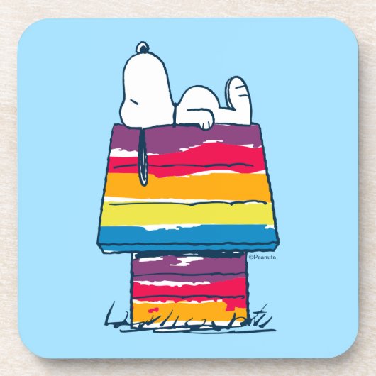 Snoopy | Rainbow Dog House Bier Onderzetter (Voorkant)