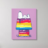 Snoopy | Rainbow Dog House Canvas Afdruk (Voorkant)