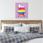 Snoopy | Rainbow Dog House Canvas Afdruk (Insitu (Slaapkamer))