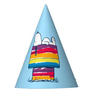 Snoopy Rainbow Dog House Feesthoedjes
