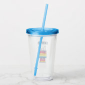 Snoopy | Rainbow Dog House | Jouw namen toevoegen Acryl Drinkbeker (Achterkant)