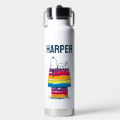 Snoopy | Rainbow Dog House | Jouw namen toevoegen Waterfles (Voorkant)